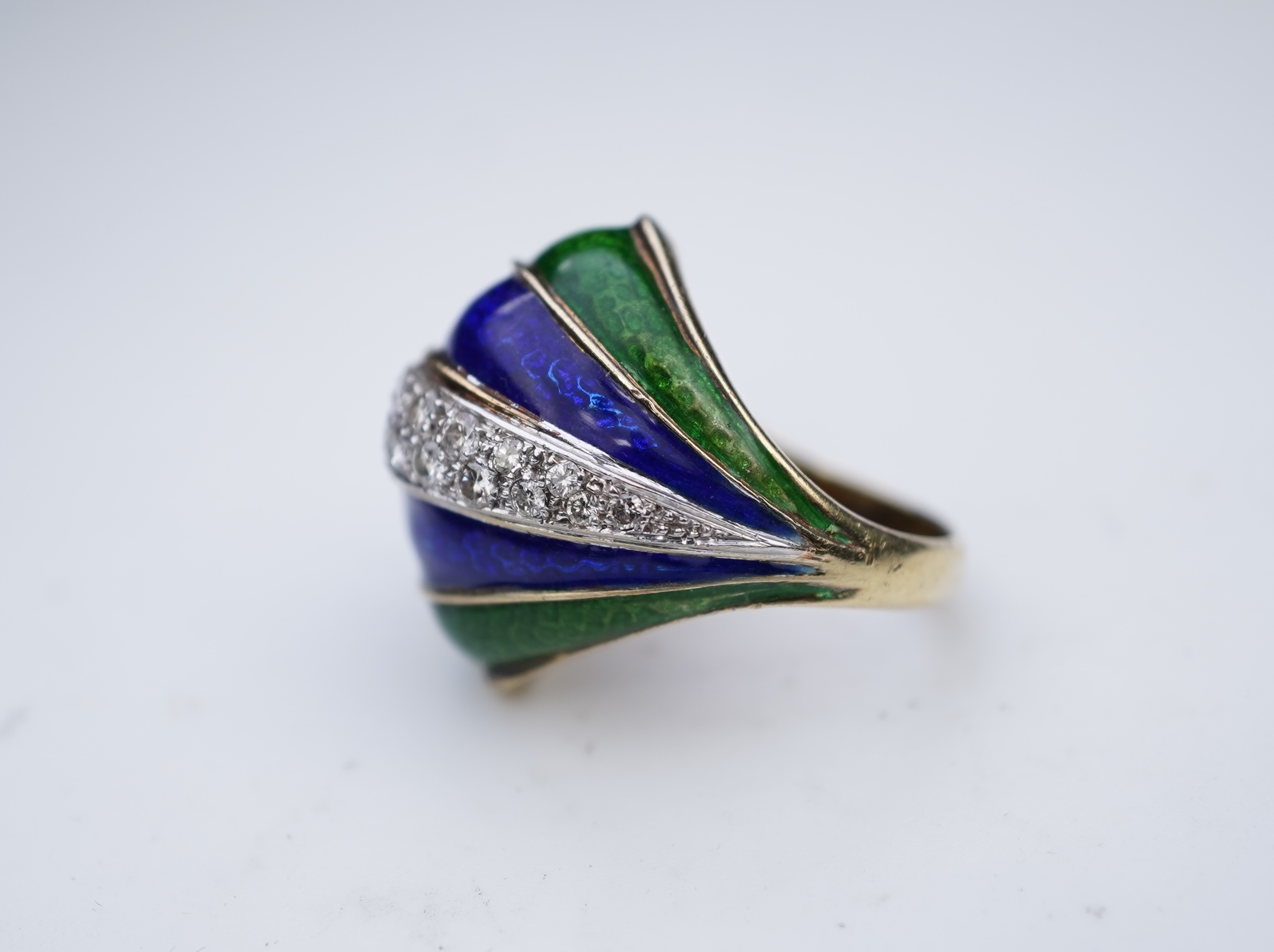 Martine, an enamel and diamond ring